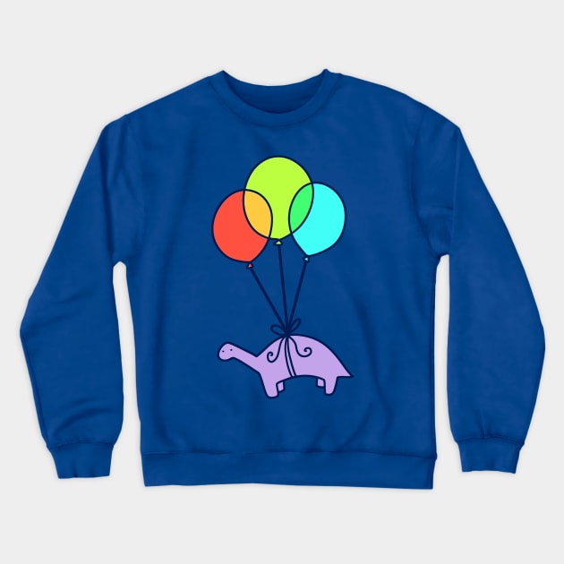 Balloon Dinosaur Crewneck Sweatshirt by saradaboru